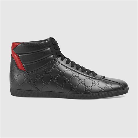 gucci black high top sneakers|Gucci signature high top sneaker.